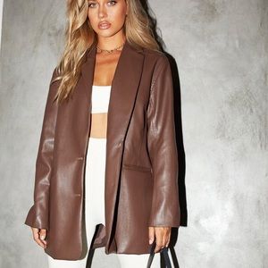 Motel Rocks Saken Blazer in Pu Brown